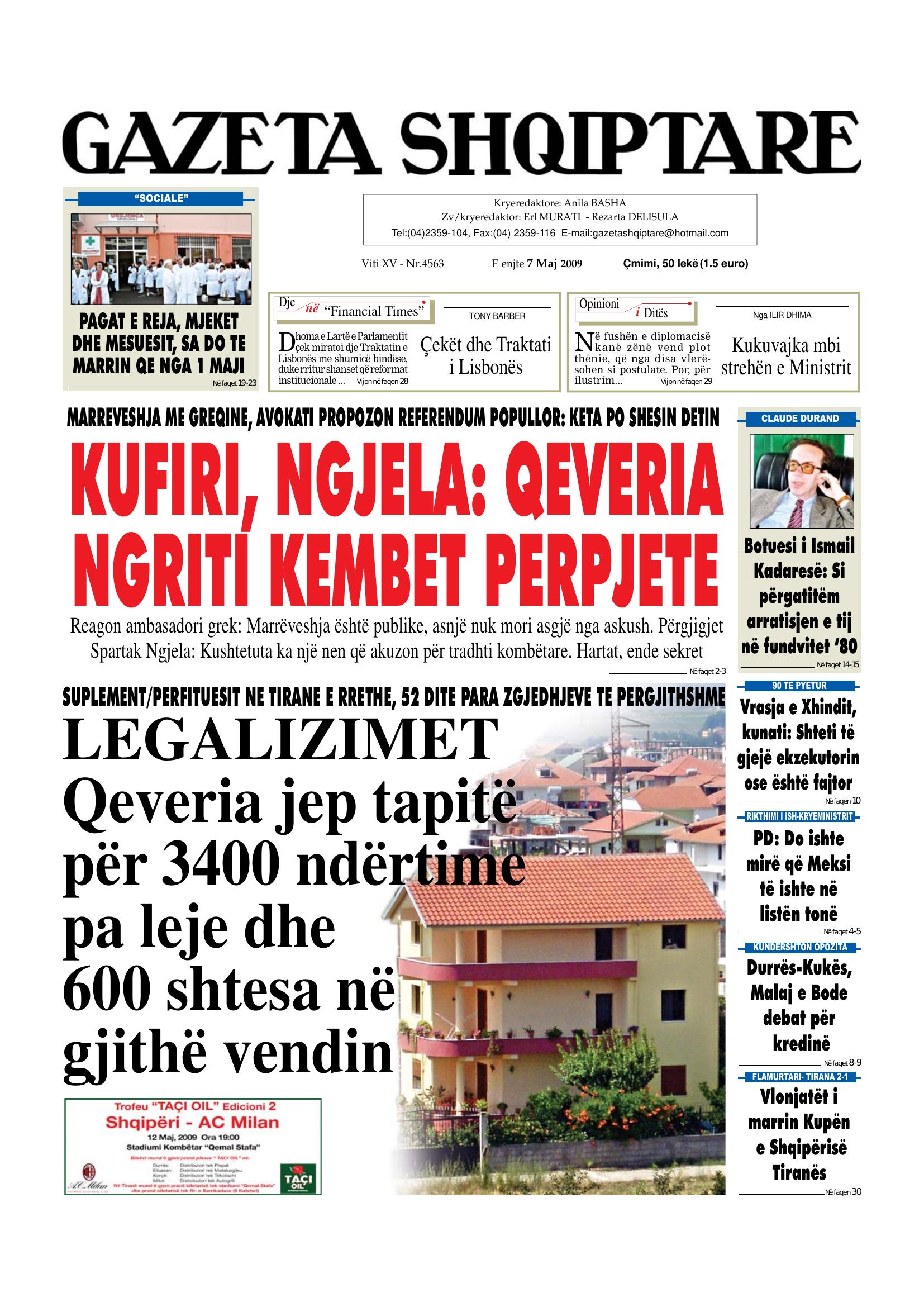 Gazeta Shqiptare 2009-05-07